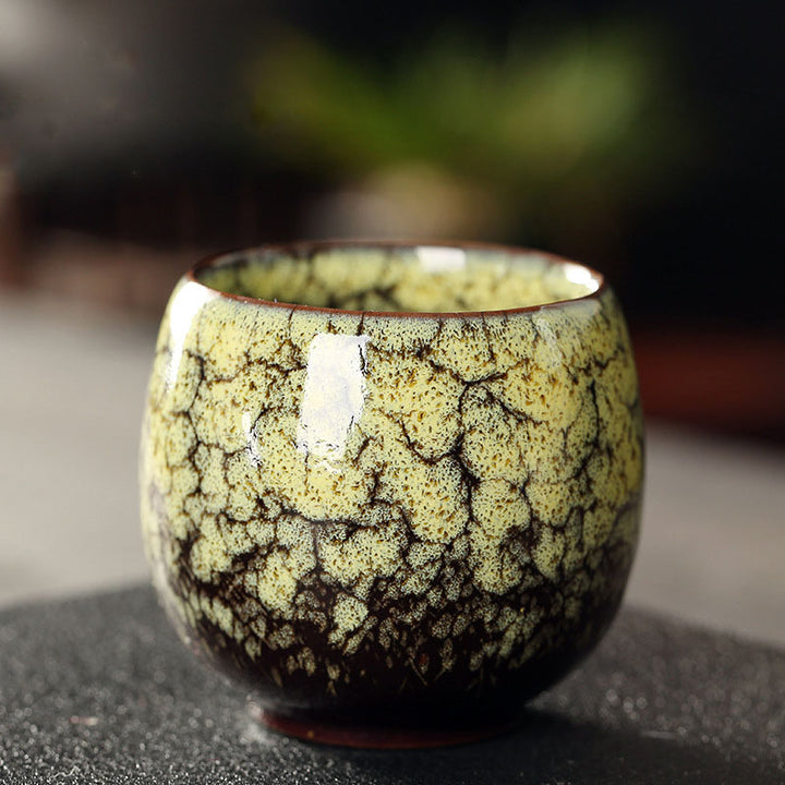 Buddha Stones Semplice multicolore Forno Cambiamento Cinese Jianzhan Tazza da tè in ceramica Kung Fu Tazza da tè 110ml