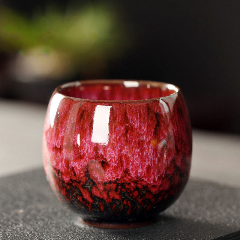Buddha Stones Semplice multicolore Forno Cambiamento Cinese Jianzhan Tazza da tè in ceramica Kung Fu Tazza da tè 110ml