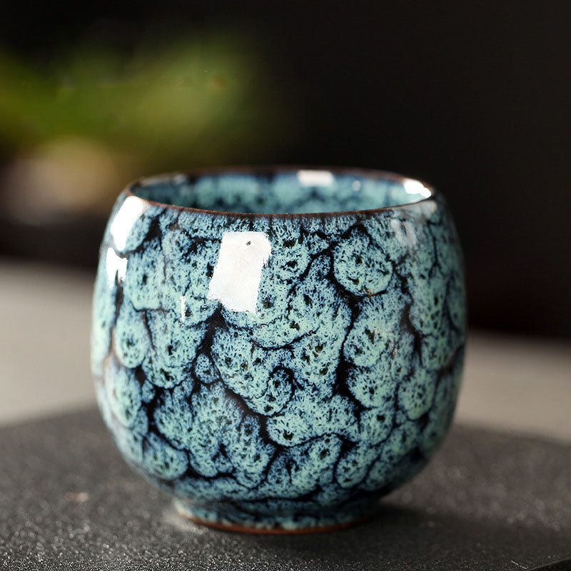 Buddha Stones Semplice multicolore Forno Cambiamento Cinese Jianzhan Tazza da tè in ceramica Kung Fu Tazza da tè 110ml