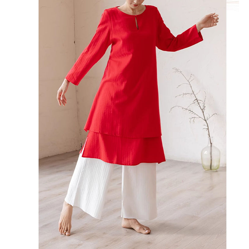 Buddha Stones 2 pezzi Design semplice Tai Chi Meditazione Yoga Abbigliamento Top Pantaloni Set da donna - image 16