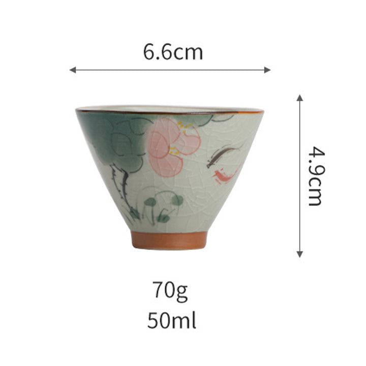 Buddha Stones Cachi Barca Koi Pesce Loto Tazza da tè in ceramica Kung Fu Tazza da tè 50ml