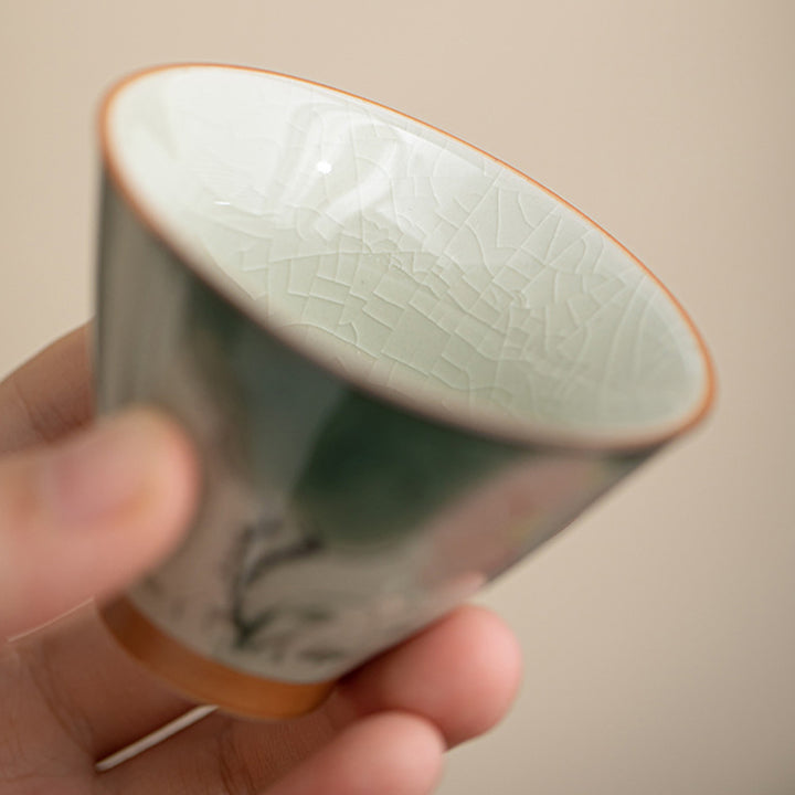 Buddha Stones Cachi Barca Koi Pesce Loto Tazza da tè in ceramica Kung Fu Tazza da tè 50ml