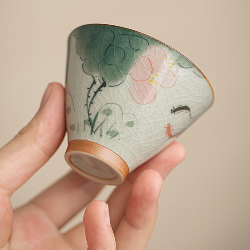 Buddha Stones Cachi Barca Koi Pesce Loto Tazza da tè in ceramica Kung Fu Tazza da tè 50ml