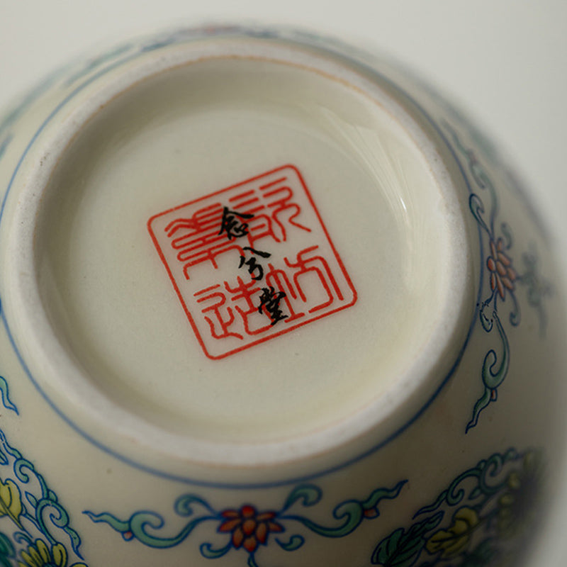 Buddha Stones Koi Fish Arowana Peonia Girasole Tazza da tè in ceramica Tazza da tè Kung Fu 60ml