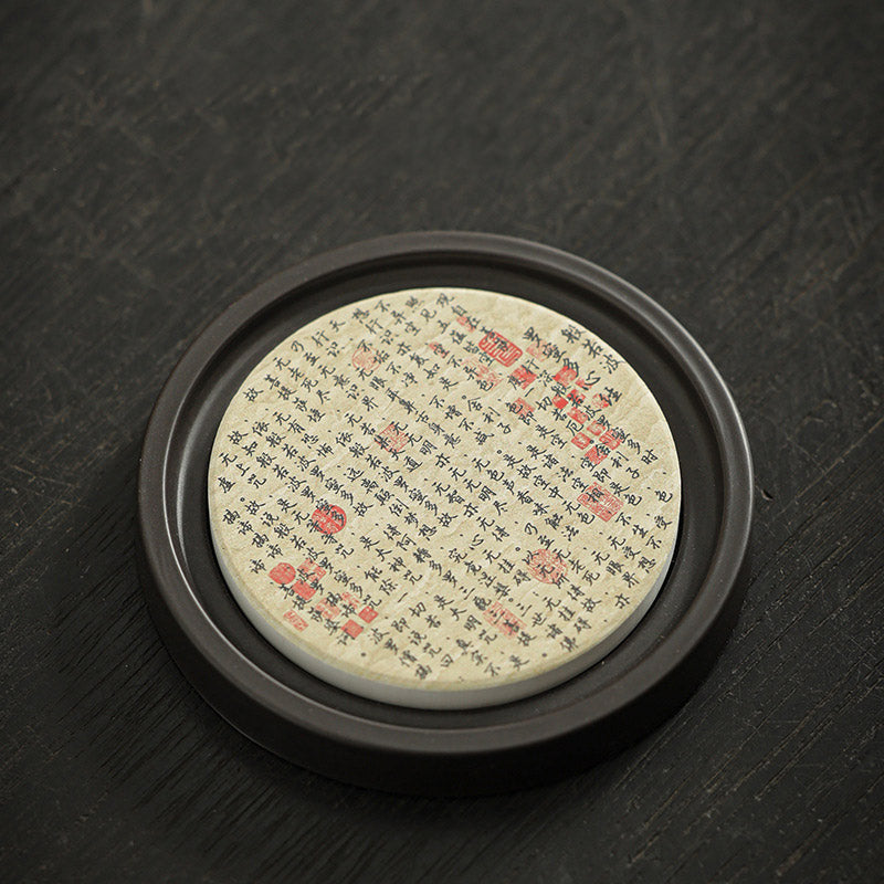 Buddha Stones Plum Blossom Peach Heart Sutra Nespolo Giapponese Magnolia Cachi Ceramic Cup Mat Pad Coaster Kung Fu Tea Mat