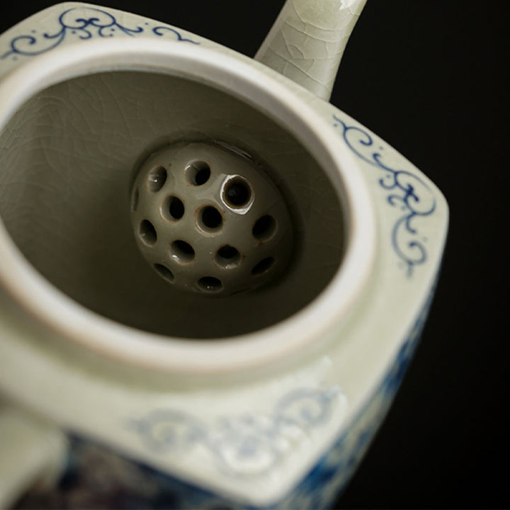 Buddha Stones blu e bianco porcellana cinese Gongfu tè teiera in ceramica Kung Fu tazza filtro per il tè contenitore