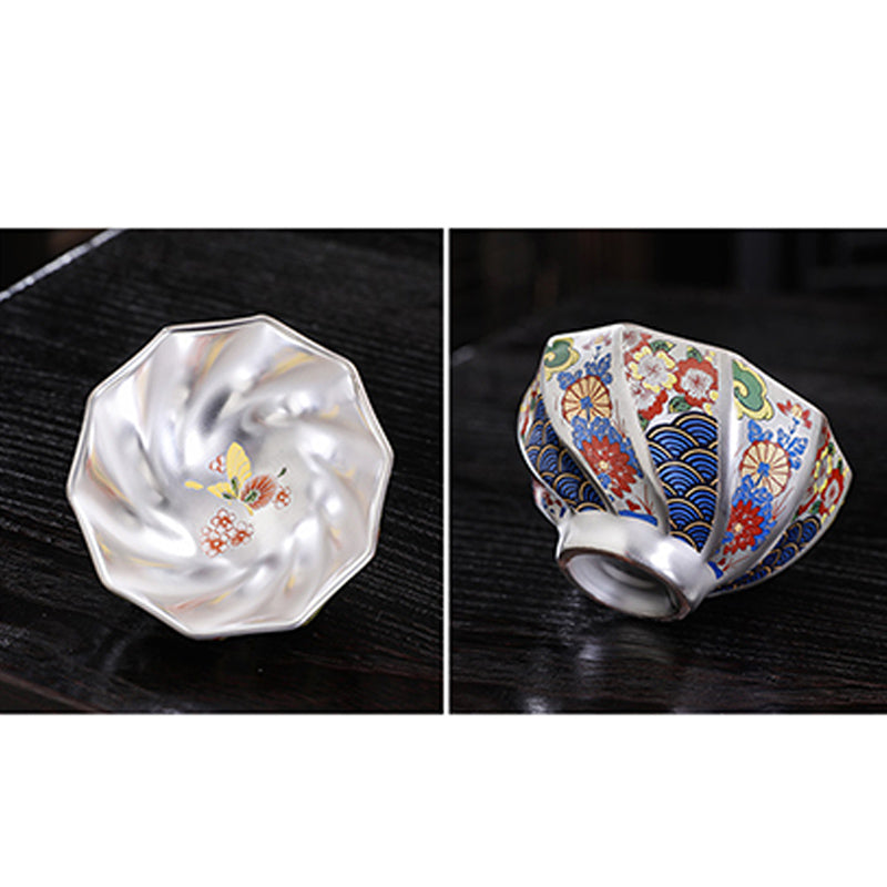 Buddha Stones Fiori di crisantemo Tazza da tè in ceramica Tazza da tè Kung Fu