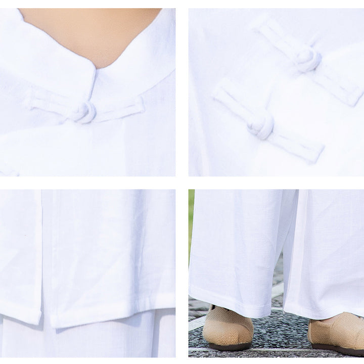 Buddha Stones 2 pezzi tinta unita manica lunga Zen Yoga Meditazione Abbigliamento Top Pantaloni Set da donna - image 3
