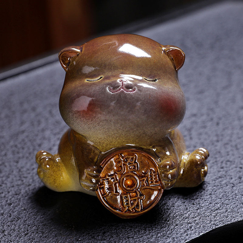 Buddha Stones che cambiano colore Mini gatto carino resina tè animale domestico ricchezza casa figurina decorazione - image 1