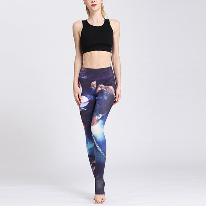 Pantaloni da yoga sportivi da donna con stampa di fiori di loto Buddha Stones, leggings per fitness e yoga. - image 22