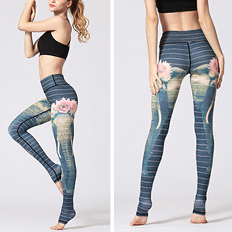 Pantaloni da yoga sportivi da donna con stampa floreale di loto Buddha Stones, leggings per fitness e yoga. - image 26