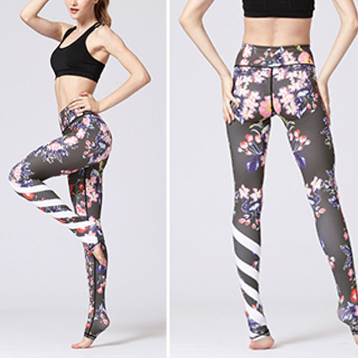 Pantaloni da yoga sportivi da donna con stampa floreale di loto Buddha Stones, leggings per fitness e yoga. - image 31