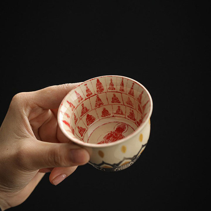 Buddha Stones Dunhuang Color Thousand Buddhas Tazza da tè Kung Fu Tazza da tè 100ml