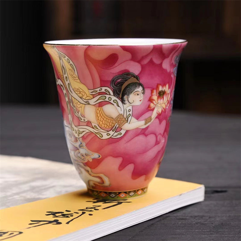 Tazza da tè Kung Fu Buddha Stones Dunhuang Color Flying Apsaras