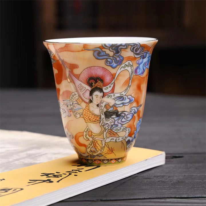 Tazza da tè Kung Fu Buddha Stones Dunhuang Color Flying Apsaras
