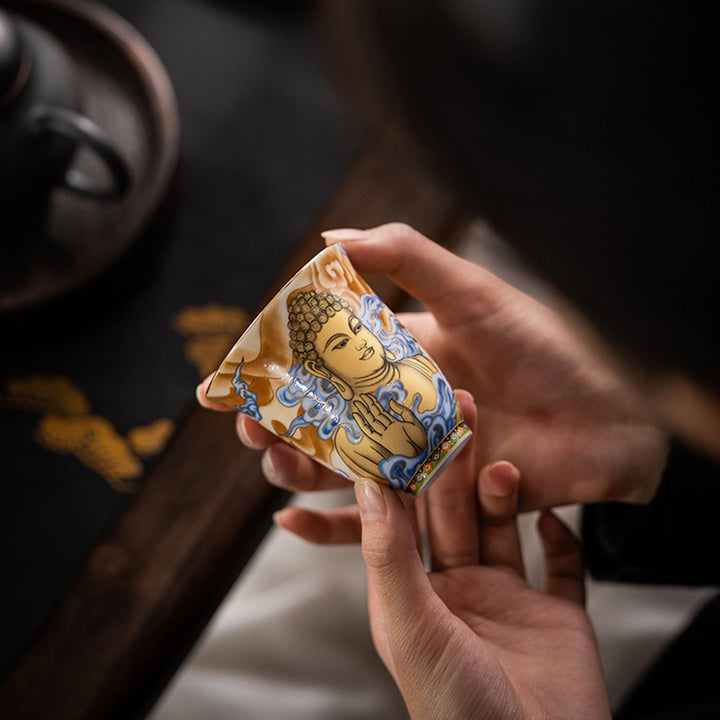 Tazza da tè Kung Fu Buddha Stones Dunhuang Color Flying Apsaras