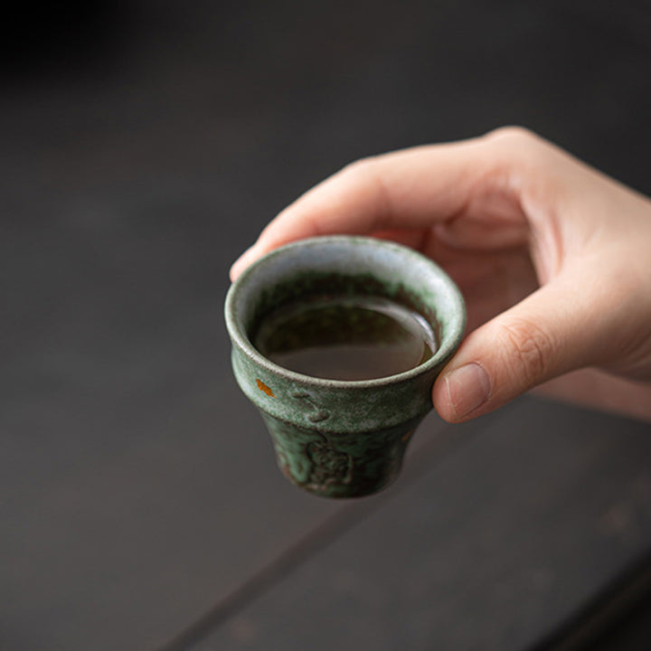 Buddha Stones Piccola tazza da tè in ceramica in stile vintage Tazza da tè Kung Fu 50 ml