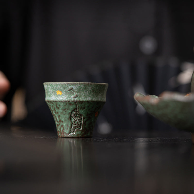 Buddha Stones Piccola tazza da tè in ceramica in stile vintage Tazza da tè Kung Fu 50 ml