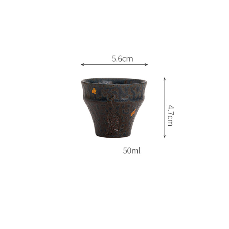 Buddha Stones Piccola tazza da tè in ceramica in stile vintage Tazza da tè Kung Fu 50 ml