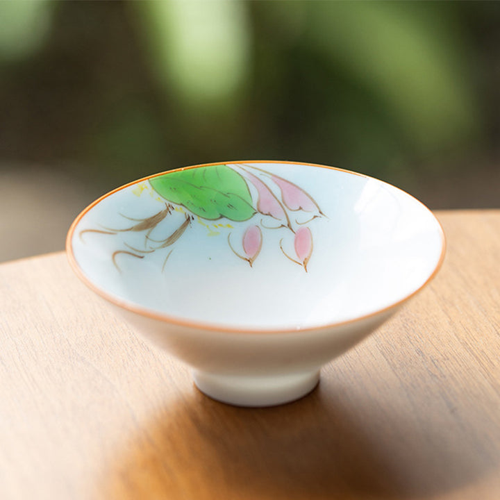 Buddha Stones Mandala Fiore Koi Pesce Loto Uccello Cachi Tazza da tè Kung Fu Tazza da tè 50ml
