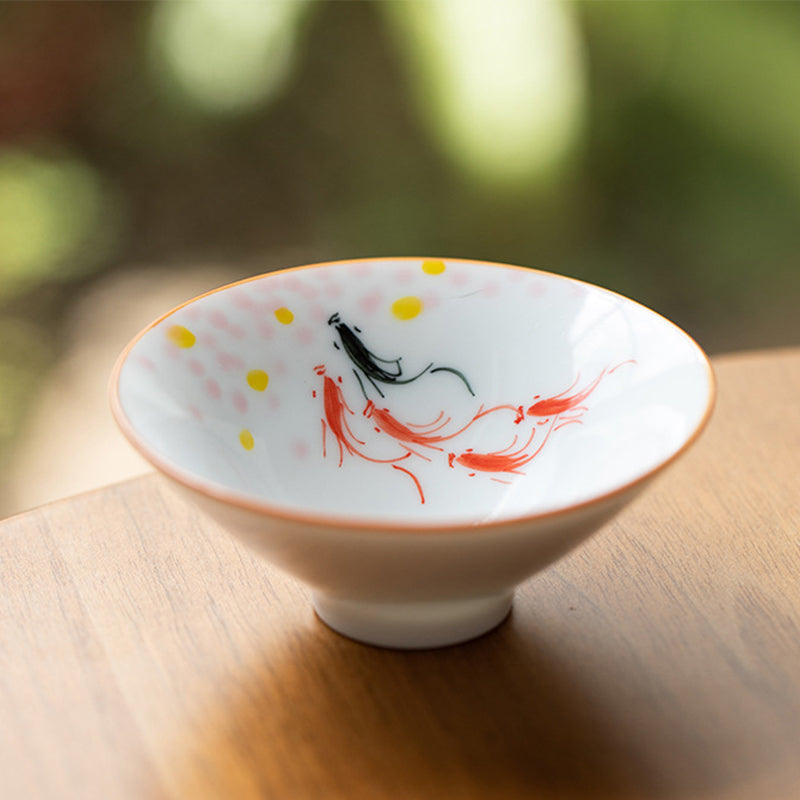 Buddha Stones Mandala Fiore Koi Pesce Loto Uccello Cachi Tazza da tè Kung Fu Tazza da tè 50ml