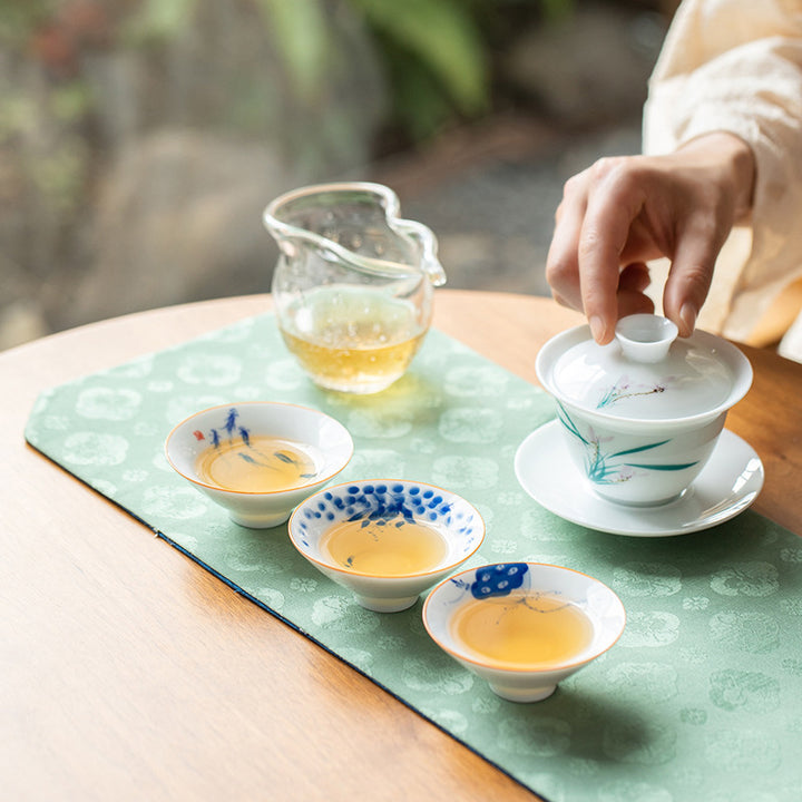 Buddha Stones Mandala Fiore Koi Pesce Loto Uccello Cachi Tazza da tè Kung Fu Tazza da tè 50ml