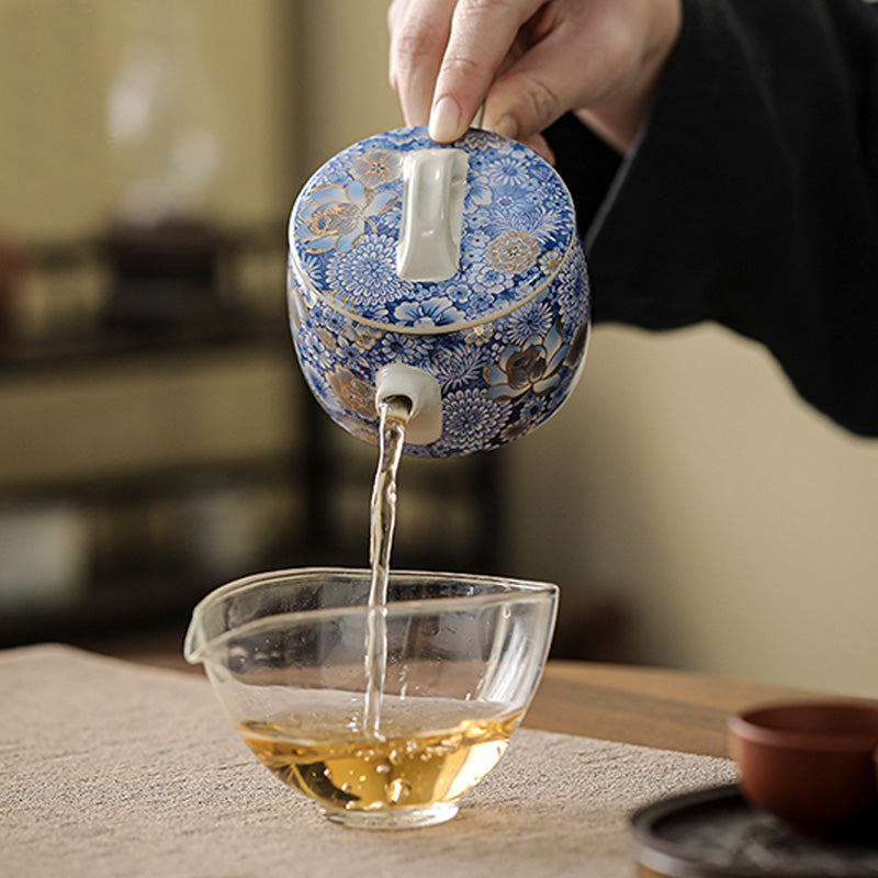Buddha Stones Loto Crisantemo Fiore di Prugna Tazza da Tè Kung Fu Tazza da Tè Teiera