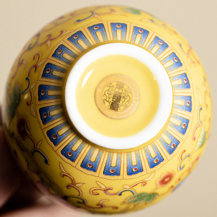 Tazza da tè in ceramica con motivo a baccello di fiore di loto Buddha Stones Kung Fu Tea Cup 80ml