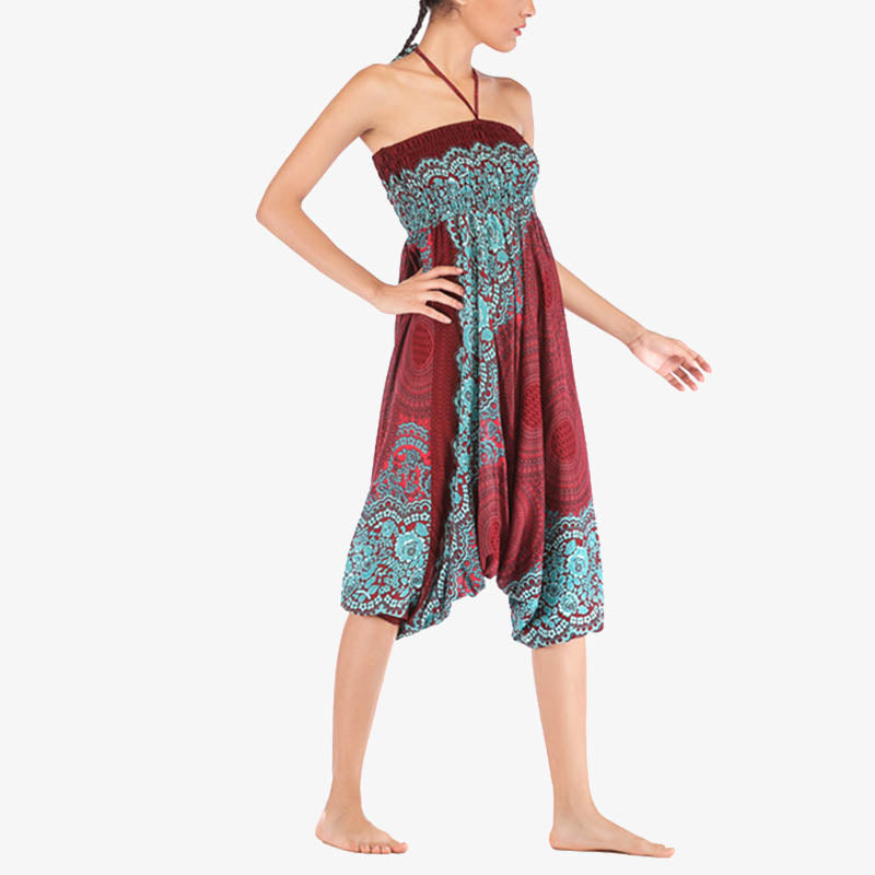 Pantaloni harem larghi con motivo geometrico rotondo Buddha Stones, due stili, tuta, pantaloni da yoga da donna a vita alta - image 9