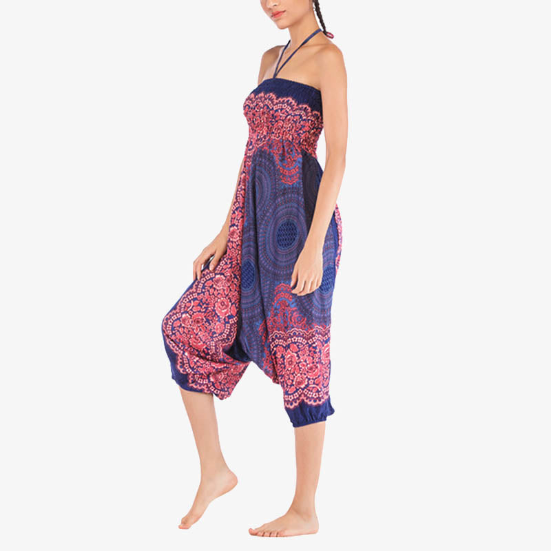 Pantaloni harem larghi con motivo geometrico rotondo Buddha Stones, due stili, tuta, pantaloni da yoga da donna a vita alta - image 17