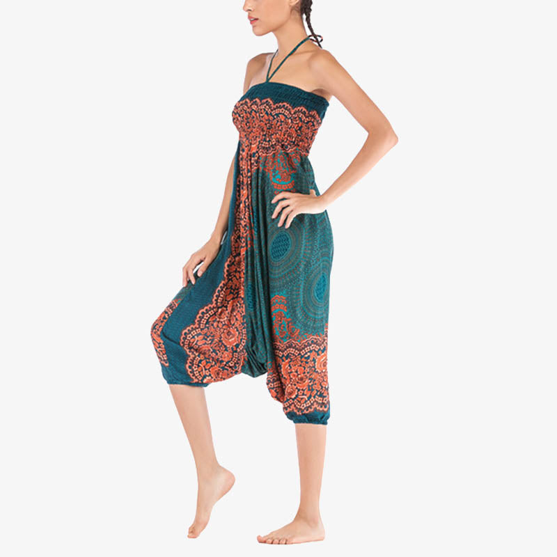 Pantaloni harem larghi con motivo geometrico rotondo Buddha Stones, due stili, tuta, pantaloni da yoga da donna a vita alta - image 25