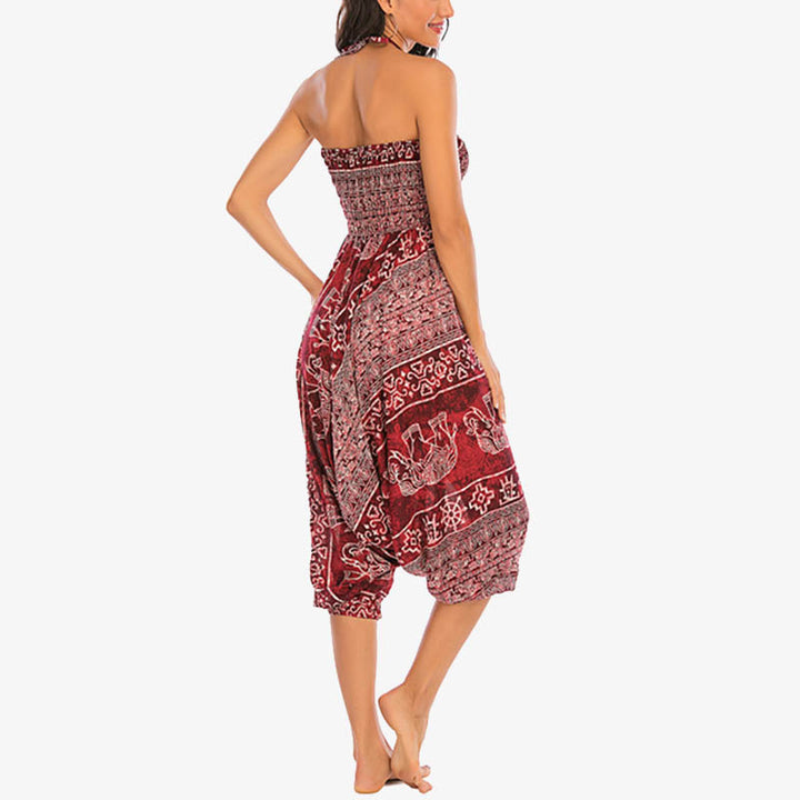 Pantaloni harem larghi e arricciati con motivo a elefante, tuta da yoga da donna, stile Buddha Stones, due stili - image 8