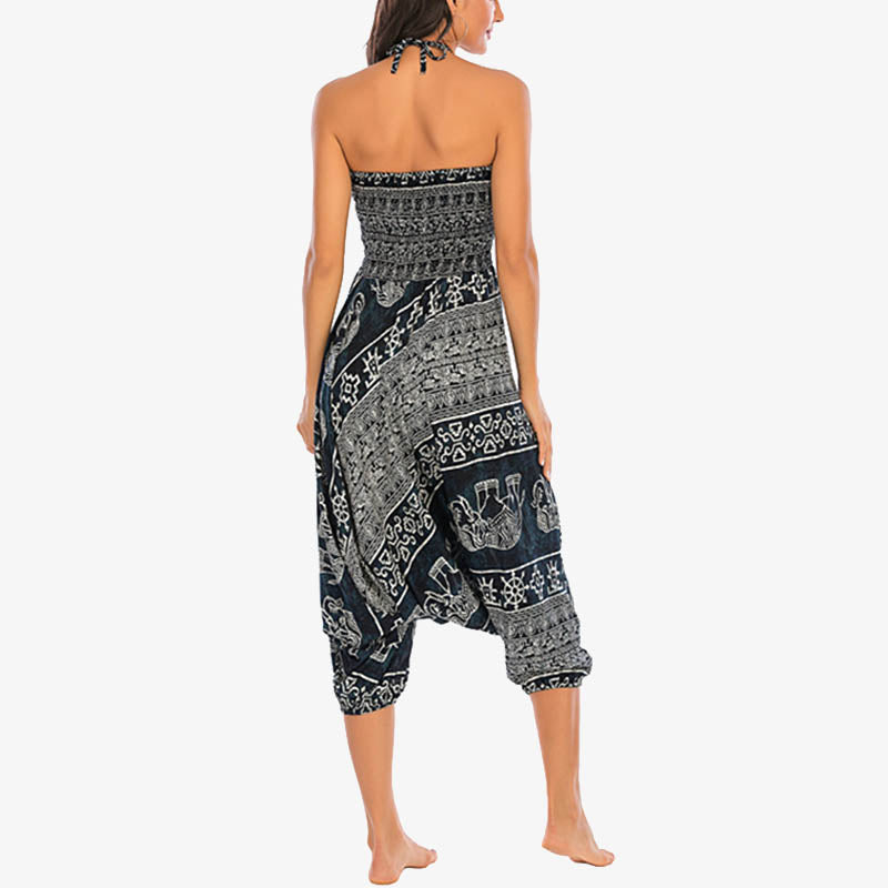 Pantaloni harem larghi e arricciati con motivo a elefante, tuta da yoga da donna, stile Buddha Stones, due stili - image 30