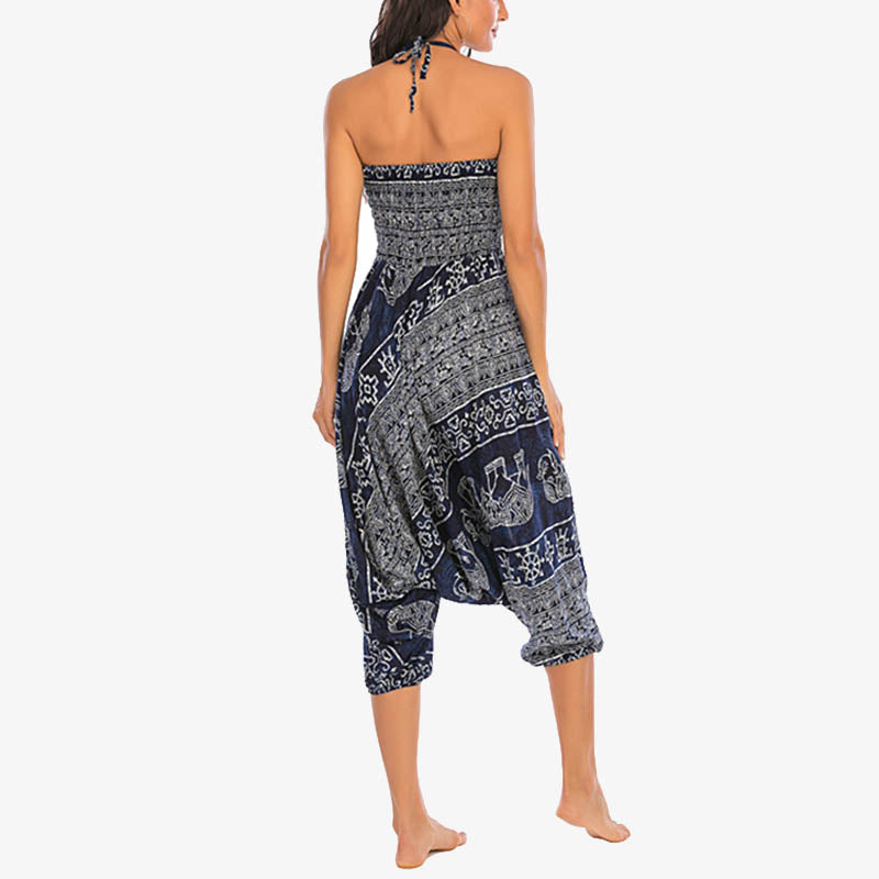 Pantaloni harem larghi e arricciati con motivo a elefante, tuta da yoga da donna, stile Buddha Stones, due stili - image 40