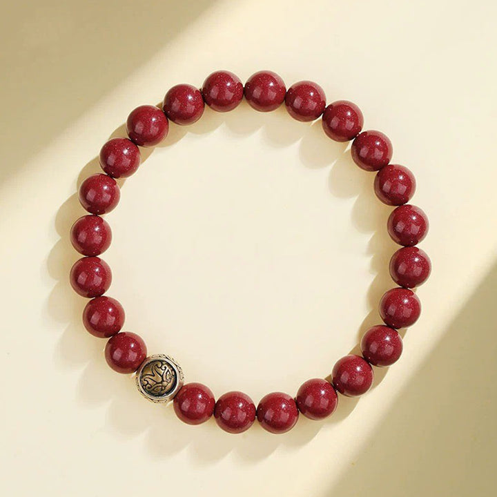 Bracciale Buddha Stones 925 Sterling Silver Cinnabar naturale Quattro Bestie Benedizione - 8 millimetri - Tigre bianca (circonferenza del polso 14-16 cm) - image 6