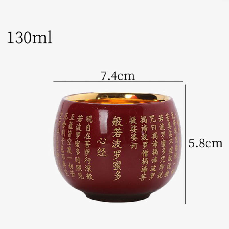 Buddha Stones Sutra del cuore Mantra della grande compassione Tazza da tè in ceramica incisa Tazza da tè Kung Fu