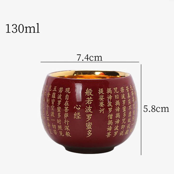 Buddha Stones Sutra del cuore Mantra della grande compassione Tazza da tè in ceramica incisa Tazza da tè Kung Fu