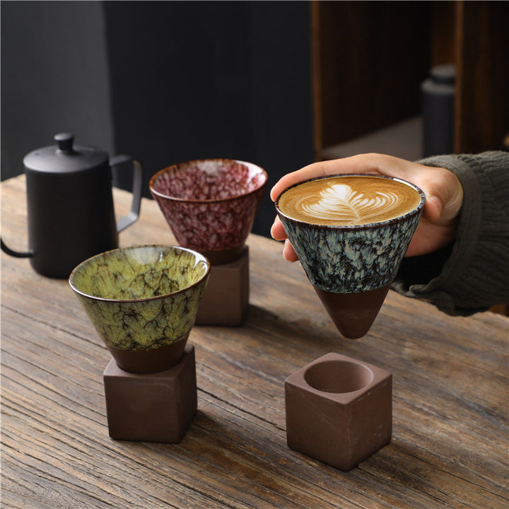 Buddha Stones Retro Kiln Change Tazza da caffè in ceramica Tazza da caffè espresso con base da 200 ml