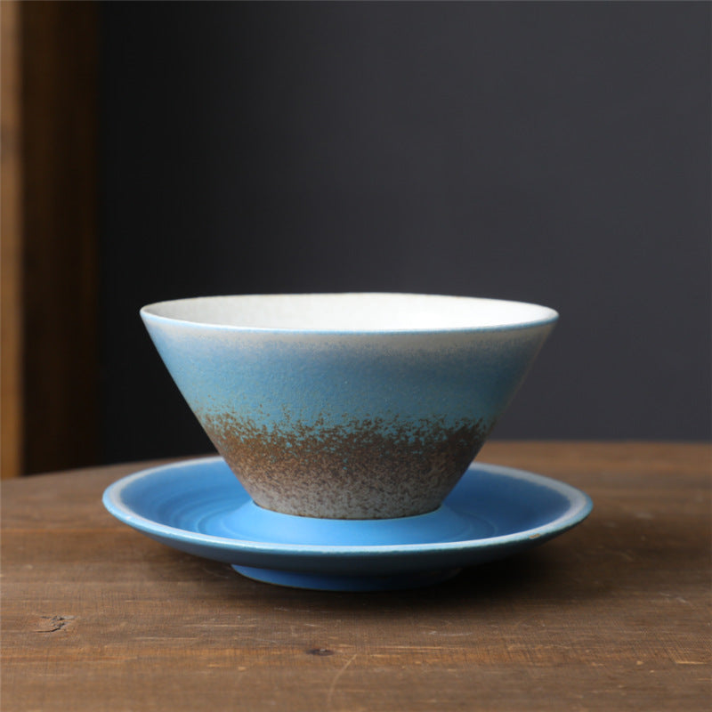 Tazza da caffè in ceramica con design del pianeta Buddha Stones , tazza da caffè in ceramica grezza con piattino