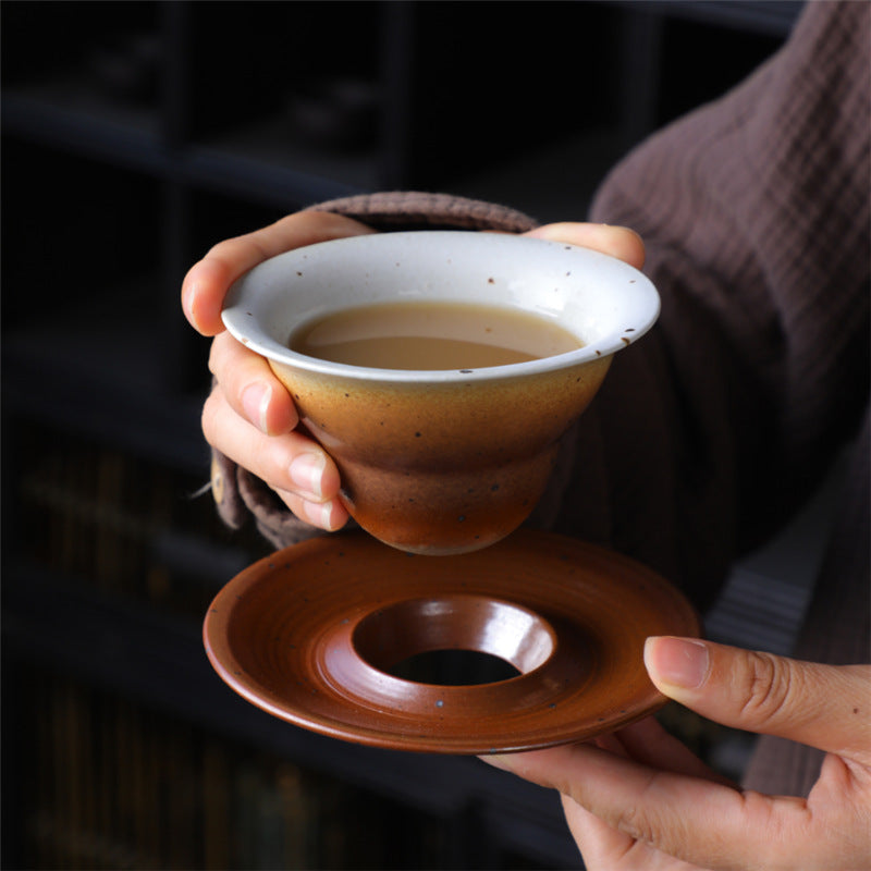 Tazza da caffè in ceramica con design del pianeta Buddha Stones , tazza da caffè in ceramica grezza con piattino