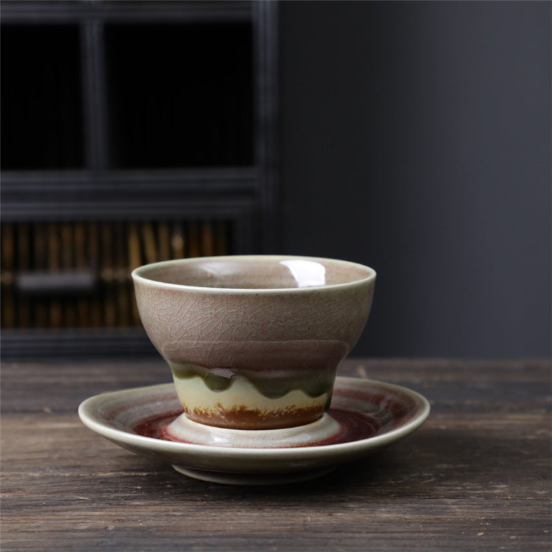 Tazza da caffè in ceramica con design del pianeta Buddha Stones , tazza da caffè in ceramica grezza con piattino