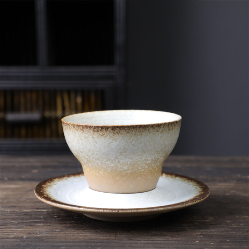 Tazza da caffè in ceramica con design del pianeta Buddha Stones , tazza da caffè in ceramica grezza con piattino