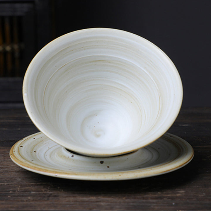 Tazza da caffè in ceramica con design del pianeta Buddha Stones , tazza da caffè in ceramica grezza con piattino