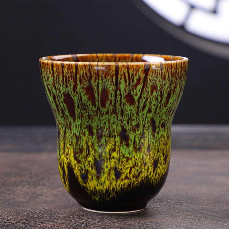 Buddha Stones Vintage Kiln Change Design Tazza da caffè in ceramica Tazza da tè 150ml - Verde 7,5 cm*7,5 cm*150 ml - image 15