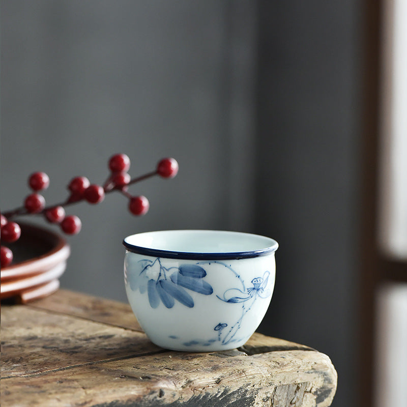 Buddha Stones Koi Pesce Fiore di Loto Foglia Montagne Albero Tazza da Tè in Ceramica Tazza da Tè Kung Fu 130ml