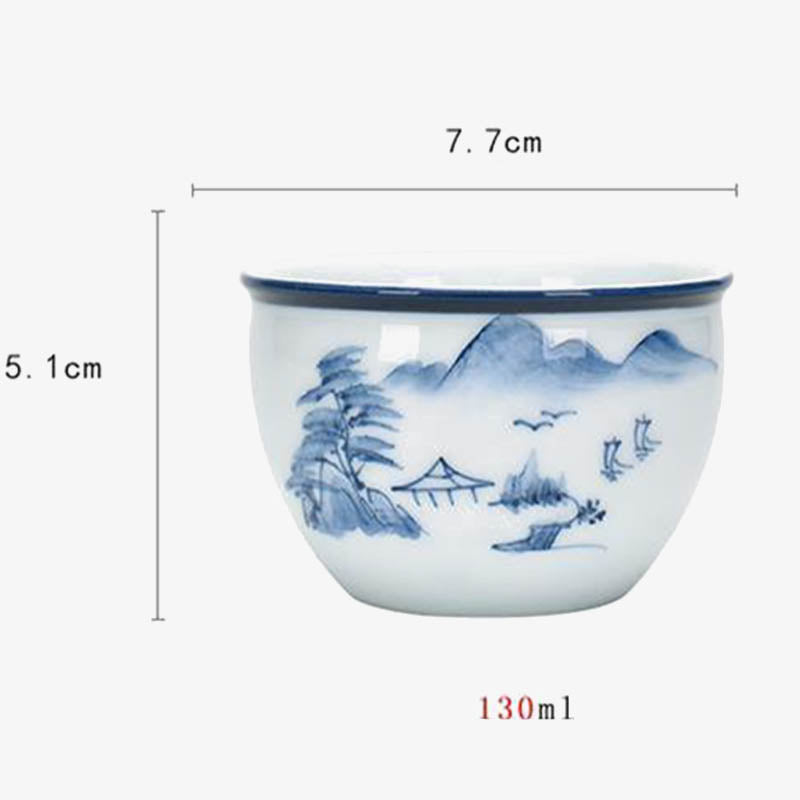 Buddha Stones Koi Pesce Fiore di Loto Foglia Montagne Albero Tazza da Tè in Ceramica Tazza da Tè Kung Fu 130ml