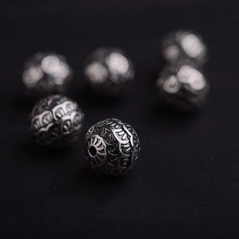 Braccialetto di guarigione con perline di squame di pesce , Buddha Stones e roccia lavica