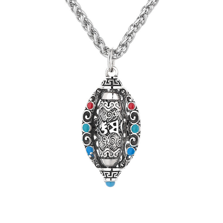 Buddha Stones Tibetano Om Mani Padme Hum Purezza Collana girevole pendente - image 3