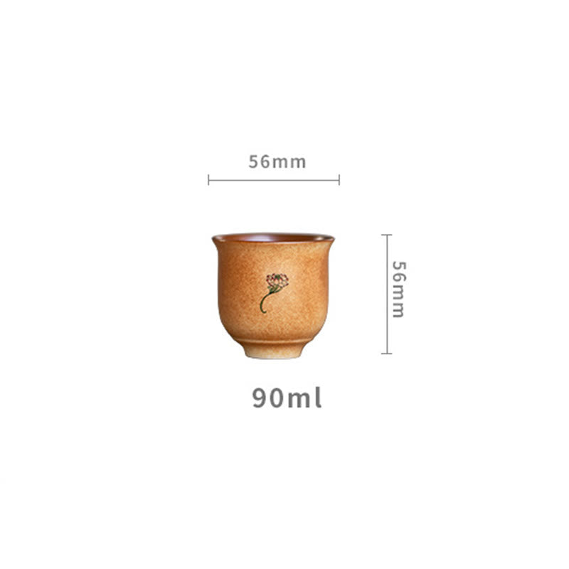 Buddha Stones Piccolo Dunhuang Affreschi Loto Tazza da tè in ceramica Tazza da tè Kung Fu 90ml