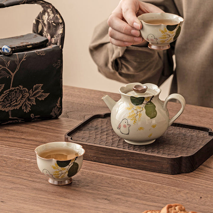 Buddha Stones dipinto a mano piccolo coniglio osmanto tazza da tè in ceramica Kung Fu tazza da tè 40ml